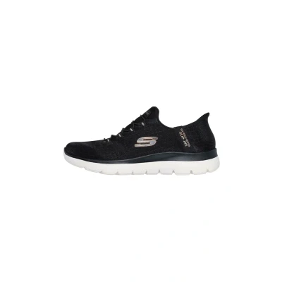 Imagen de Skechers Summits Tenis de noche con clase para mujer, negro rosa dorado, 38 EU