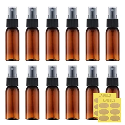 Imagen de Toureal 30ml Ámbar Botellas Spray Pulverizador Plastico (12 Piezas) Botes Vacios, Atomizador