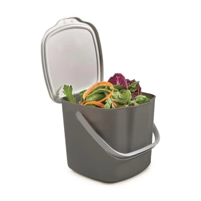 Imagen de Snips Basura para Residuos Orgánicos 3L, Compostador, Contenedor Hacer Compost 20.5 x 18.5 16.7, Cubo de Compostaje Alimentos, Gris, Made in Italy