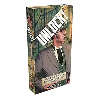 Imagen de Space Cowboys, ¡Desbloquea! Sherlock Holmes: The Scarlet Thread, Juego Familiar, de Rompecabezas, 1 6 Jugadores, a Partir 10 años, más 60 Minutos, alemán