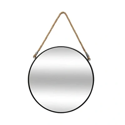 Imagen de ATMOSPHERA CREATEUR D&#039;INTERIEUR Unisex Adulto Espejo Redondo Negro con Cuerda D. 38 cm