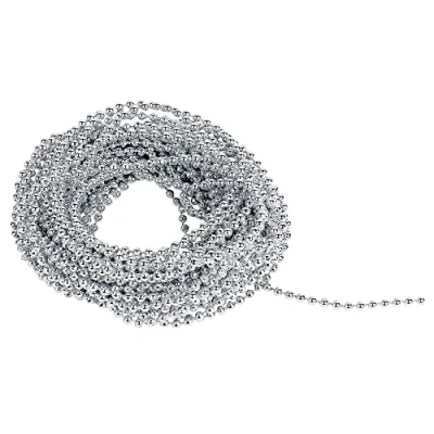 Imagen de Ideen mit Herz Cinta de perlas, guirnalda 3 mm diámetro, 10 m largo, color plateado