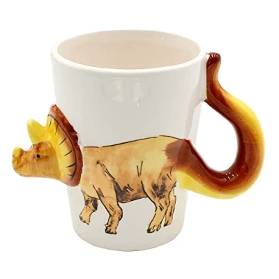 Imagen de Dekohelden24 OOB 788319 Tricera Taza de café (cerámica, 11 x 7 cm, capacidad aprox. 300 ml), color marrón