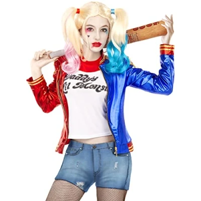 Imagen de Funidelia Kit Disfraz Harley Quinn Suicide Squad Oficial para Mujer Talla S Superhéroes, DC Comics, Squad, Villanos Color: Azul Licencia: 100%