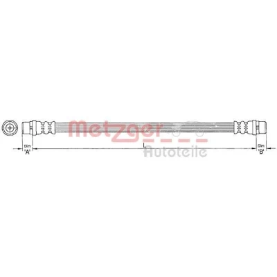 Imagen de METZGER 4110364 Latiguillos de Freno 255 VOLKSWAGEN: Transporter 5, 5 Bus, 6