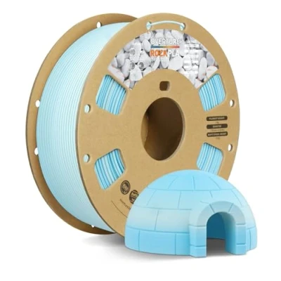Imagen de OVERTURE Rock PLA Filamento 1,75 mm, mármol Roll 1 kg bobina (2,2 lbs), precisión dimensional +/ 0,02 para impresora 3D (Azul Glaciar Rock)