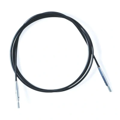 Imagen de KnitPro Acero Inoxidable Negro/Plata Cable Intercambiable Fijo para Aguja de 120cm con Tapas Finales y Key 1 Conjunto