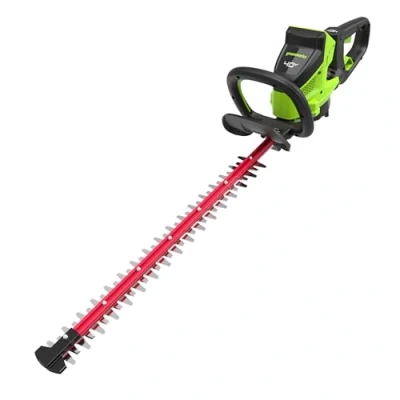 Imagen de Greenworks Cortasetos a batería de 66 cm con Cuchilla Doble Acción, Motor SIN Escobillas Que Corta hasta 28 mm Grosor, 3400 SPM 40 V y Cargador GD40HT66