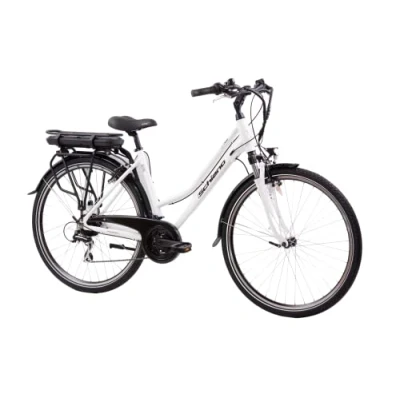 Imagen de F.lli Schiano E Ride 28&#039;&#039; Ebike, Bicicleta Electrica Urbana/de Trekking 250W, Adultos Unisex, Aluminio, SHIMANO 21 velocidades, Batería Integrada y extraíble Litio 36V 10.4Ah, Blanca