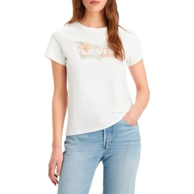 Imagen de Levi&#039;s The Perfect Tee, Camiseta Mujer, Hibiscus Bw Fill Bright White, XS