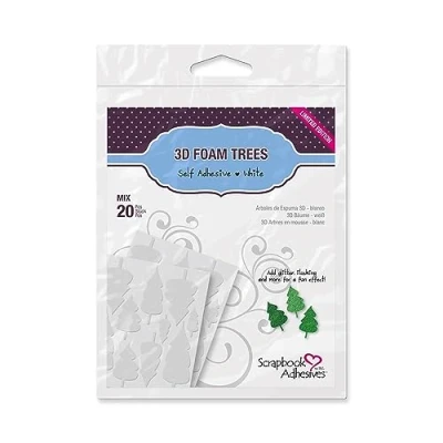 Imagen de Scrapbook Adhesives By 3L Álbum de Recortes Autoadhesivo con Forma árbol 3D Foam Shapes Trees, Poliuretano, White, Varias Tallas