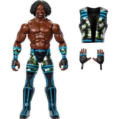 Imagen de Mattel WWE Elite Figura de acción y accesorios, maderas coleccionables Xavier 6 pulgadas con 25 puntos articulación, aspecto realista manos intercambiables
