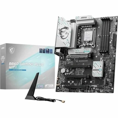 Imagen de MSI B860 GAMING PLUS WIFI Placa base, ATX Compatible con procesador Intel Core Ultra (Serie 2), LGA 1851 DDR5 Memory Boost 8800+ MT/s (OC), PCIe 5.0 x16 x16, M.2 Gen5, Killer 5G LAN, Wi Fi7