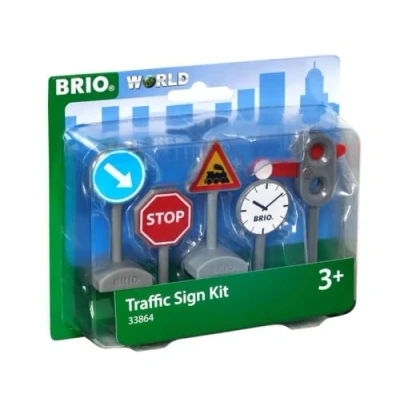 Imagen de BRIO WORLD Set de señales tráfico, Accesorios para Circuito Tren BRIO, 5 Piezas, Edad 3+ Años