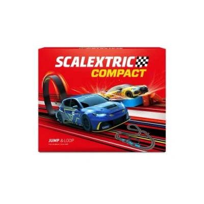 Imagen de Scalextric Circuito COMPACT Pista de Carreras Completa 2 coches y mandos 1:43 (Jump &amp; Loop)