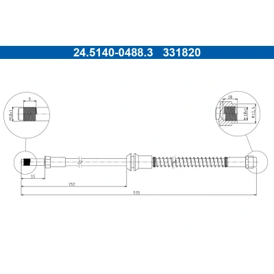 Imagen de ATE 24.5140 0488.3 Latiguillos de Freno 535mm M10x1mm MERCEDES BENZ: Clase E T modell
