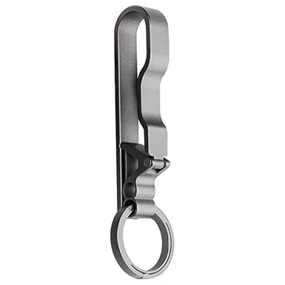 Imagen de MiOYOOW llavero de titanio para llaves cinturón, resistente con llavero, soporte puerta, coche, herramientas EDC, Small buckle+22mm titanium ring
