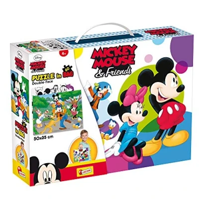 Imagen de Liscianigiochi Puzzle en Maleta de 60 piezas 2 1, Doble Cara con reverso para colorear Disney Mickey Mouse 73894