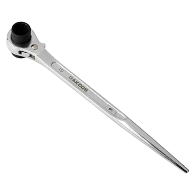 Imagen de DAKCOS Llave de carraca andamio 19/22 mm derecha/izquierda, reversible, plateado