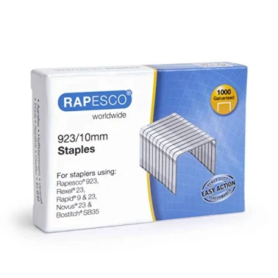 Imagen de Rapesco 1237 Grapas Galvanizadas 923/10 mm, Tipo 23, Caja de 1000
