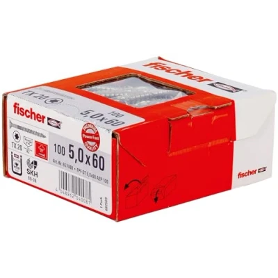 Imagen de FISCHER 657088 Tornillo rosca aglomerado FPF ST 5,0x60 A2P 100 (Envase de ud.)