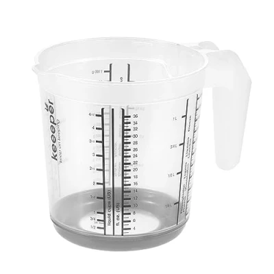 Imagen de keeeper Jarra medidora con base antideslizante, 1 L, Massimo, Gris Nordic