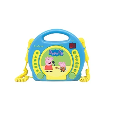 Imagen de Peppa Pig Lector CD con 2 micrófonos, infantil (Lexibook RCDK100PP)