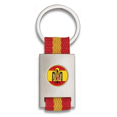 Imagen de Tiendas LGP Albainox Llavero Bandera de ESPAÑA y Chapa Escudo Aguila San Juan, Plateado