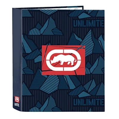 Imagen de Safta ECKO UNLTD. Peaks Carpeta de Folio 4 Anillas, Ideal para Niños Diferentes Edades, Cómoda y Versátil, Calidad Resistencia, 27x6x33 cm, Color Azul marino
