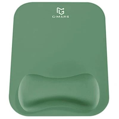 Imagen de Gimars Alfombrilla Ratón Reposamuñecas, Almohadilla Ergonómica con Apoyo, Espuma Viscoelástica, Gaming Mouse Pad Ordenador, Impermeable Tapete Rato Base de Goma No Deslizante, Verde Oscuro
