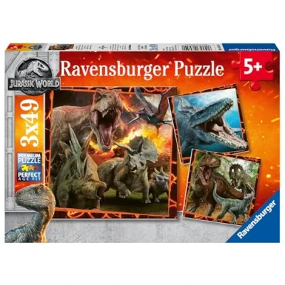 Imagen de Ravensburger Puzzle 3 x 49, Jurassic World (08054)