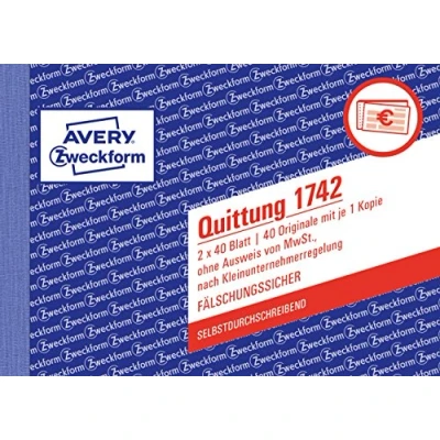 Imagen de Avery Zweckform 1742 Adams pequeño Empresario, DIN A6, papel autocopiativo, 2 x 40 hojas, color blanco