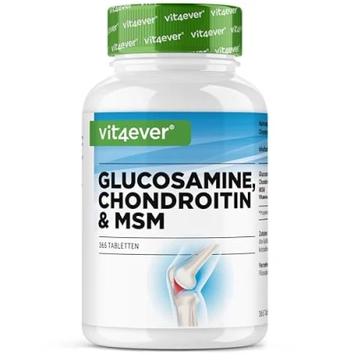 Imagen de Glucosamina Condroitina MSM 365 Comprimidos Altamente dosificado con 2000 mg al día Suministro para 3 meses Sin aditivos no deseados