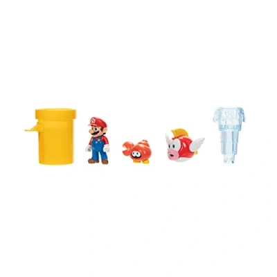 Imagen de Nintendo Super Mario Sparkling Waters Diorama Juego de 6,5 cm, Multicolor (Jakks Redcolorful)