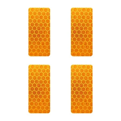 Imagen de 4R Quattroerre.it 5555 Adhesivos Plana Refractiva de Diamante Rectángulo Naranja, 4 Piezas, 25 x 50 mm