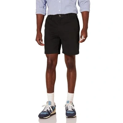 Imagen de Amazon Essentials Pantalones Cortos Chinos de Corte Ajustado con Pernera 18 cm Hombre, Negro, 33W