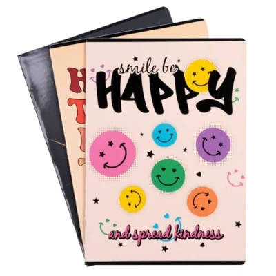 Imagen de gimboo Cuaderno escolar/formato A4 32/32 hojas cuadriculadas/mixtas, paquete de 3 unidades, diseños surtidos/para niños para escolarización estudiantes primaria/con margen, tarjetas