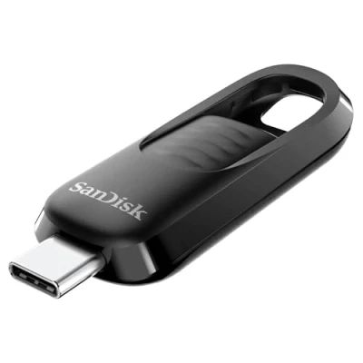 Imagen de SanDisk Ultra Slider Pendrive 512 GB Memoria USB Type C, Unidad Flash, de alta velocidad hasta 400 MB/s, 3.2 Gen 1, Conector retráctil, Almacenamiento, acceso y transferencias más ágiles, Negro