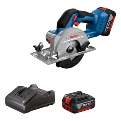 Imagen de Bosch Professional 18V System sierra circular a batería GKS 51, motor Brushless sin escobillas, incl 2 baterías GBA 4 0Ah, cargador GAL 20, 1 disco de corte 140 mm, guía paralela