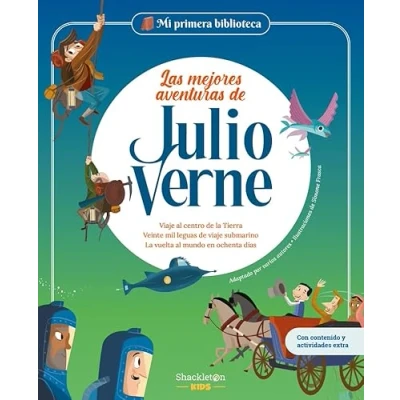Imagen de Las mejores aventuras de Julio Verne: viaje al centro La Tierra / Veinte mil leguas submarino vuelta mundo en ochenta días Los ... primeros lectores. (MI PRIMERA BIBLIOTECA)