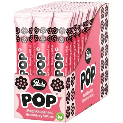 Imagen de Panda ® Pop Barra de Regaliz rellena helado suave fresa y delicioso con en el interior Sabor tamaño perfectos Vegano Paquete 36 barras 22 g x