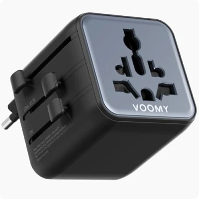 Imagen de VOOMY Adaptador Enchufe Universal, de Viaje 2500W, UK, Americano USA, a Europeo EU, Japon, Universal con Plug A,C,G,I, Viajes Accesorios