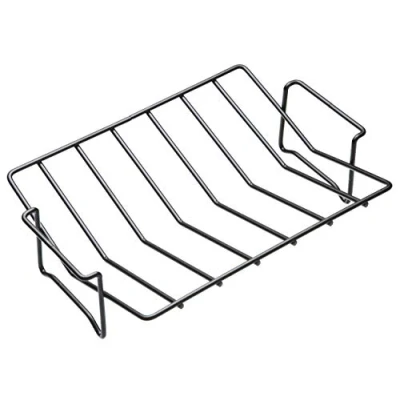 Imagen de KitchenCraft Bandeja de Rejilla Antiadherente con Forma V, Evita que la Carne Se Mueva o Caiga, 30 x 21 cm Color Negro