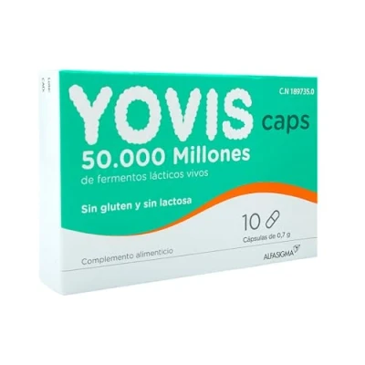 Imagen de Yovis 10 cápsulas fermentos lácticos para el equilibrio de la flora intestinal.
