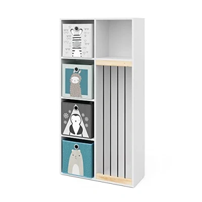 Imagen de Vicco Estantería Infantil Marvin, Blanco, 72 x 143 cm con 4 Cajas Plegables opc.2