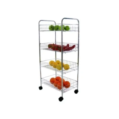 Imagen de MSV Carrito DE Cocina Multiuso 4 Niveles Cromado, Acero, 83x26x41 cm