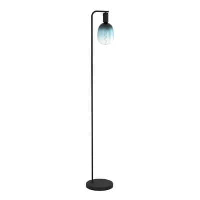 Imagen de Eglo Cranley 1 lámpara de pie minimalista metal negro, salón con interruptor y casquillo E27 para bombillas visibles