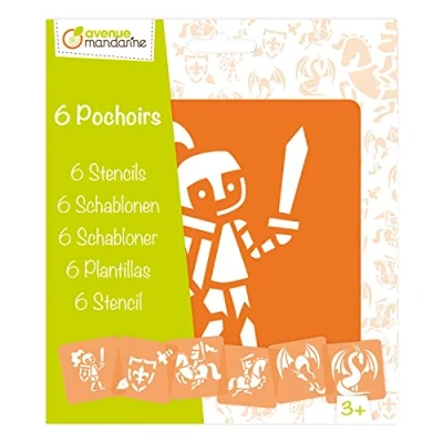 Imagen de Clairefontaine ES Avenue Mandarine 42838O Juego de 6 plantillas 15, 4 x 22, 3 cm con instrucciones incluidas, caballeros