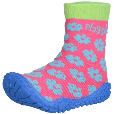 Imagen de Playshoes Zapatillas de Playa con protección UV Flores, Zapatos Agua, Unisex niños, Rosa/Azul (Pink 14/Blue), 20/21 EU