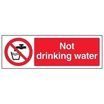Imagen de vsafety 53005 ax r &quot;no agua potable&quot; prohibición general señal, plástico rígido, paisaje, 300 mm x 100 mm, Negro/Rojo
